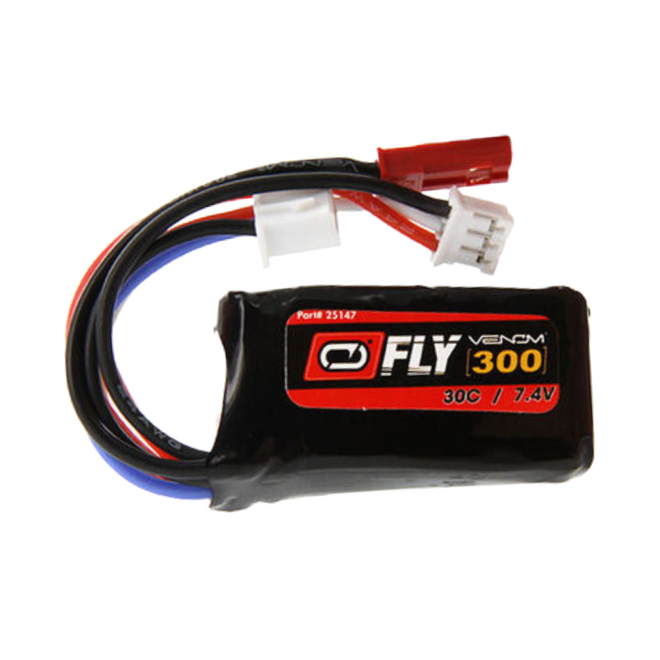 Venom FLY 30C 2S 300mah 7.4v Lipo Battery (2pk) With JST/ Eflight Plug 25147X2
