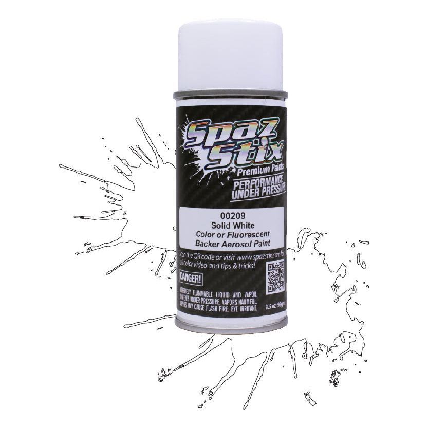 Spaz Stix Solid White / Glow Backer Paint, Aerosol 3.5oz 104ml Can SZX00209