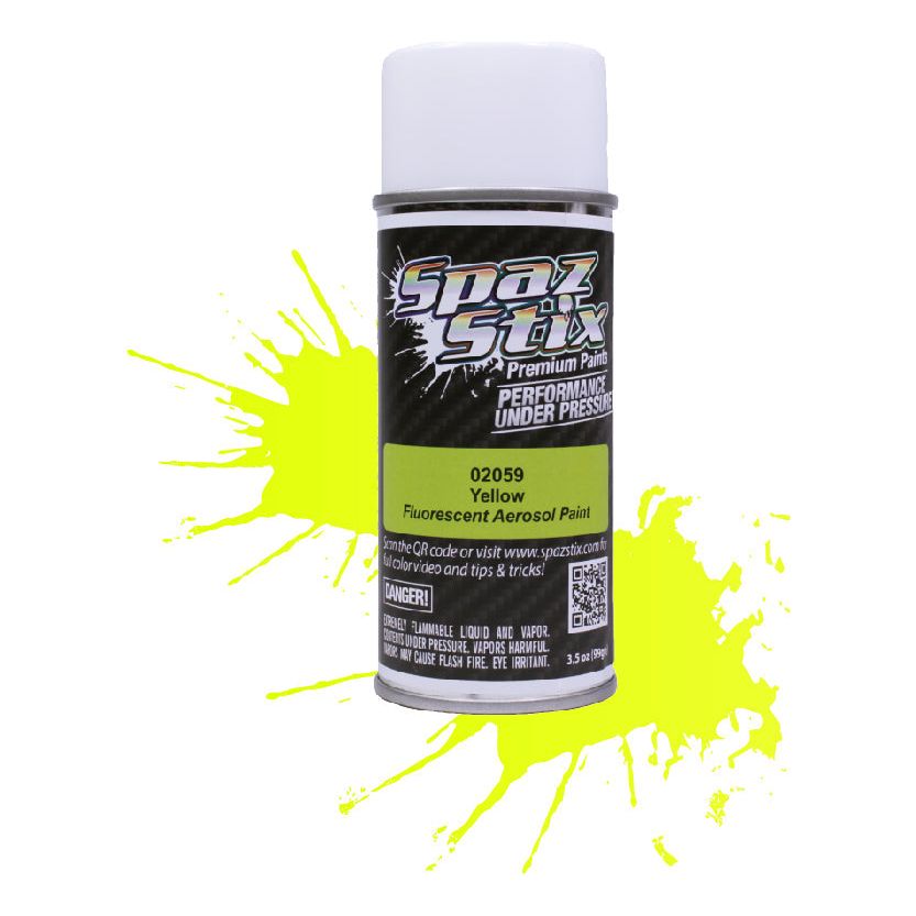 Spaz Stix Yellow Fluorescent Paint, Aerosol 3.5oz 104ml Can SZX02059