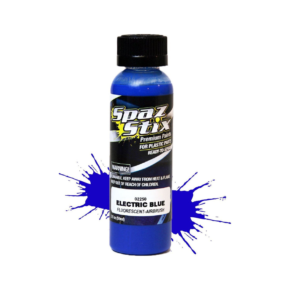 Spaz Stix Electric Blue Fluorescent Airbrush Ready Paint, 2oz 59ml Bottle SZX02250