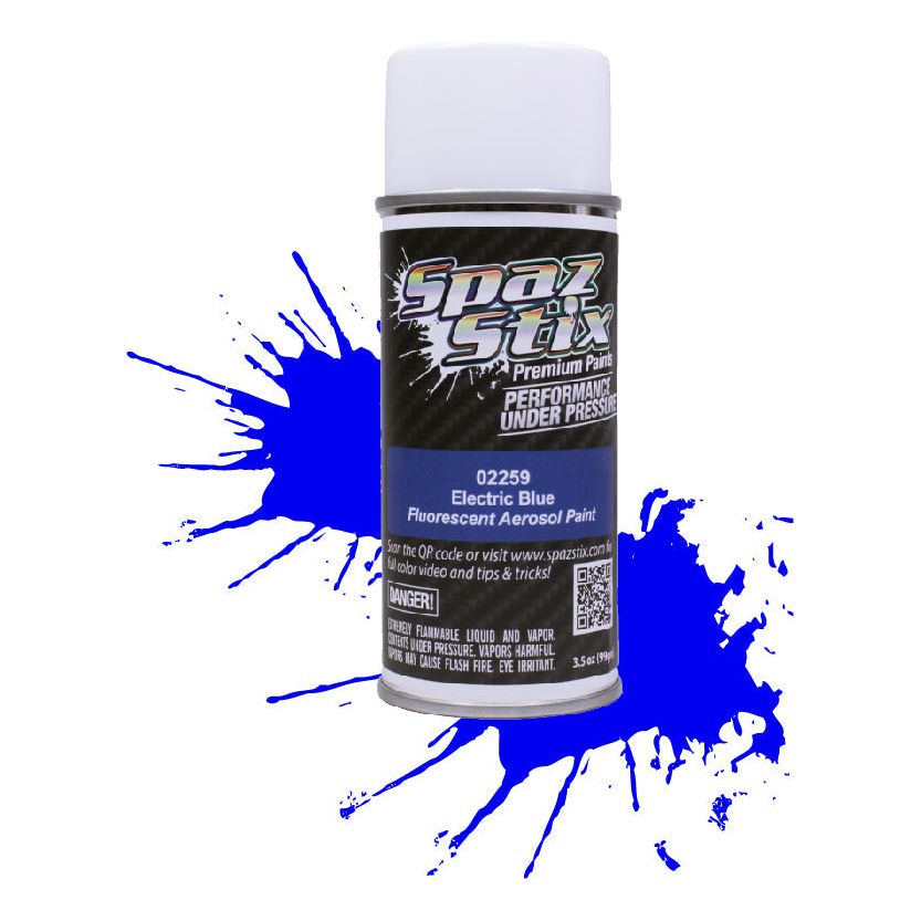Spaz Stix Electric Blue Fluorescent Paint, Aerosol 3.5oz 104ml Can SZX02259