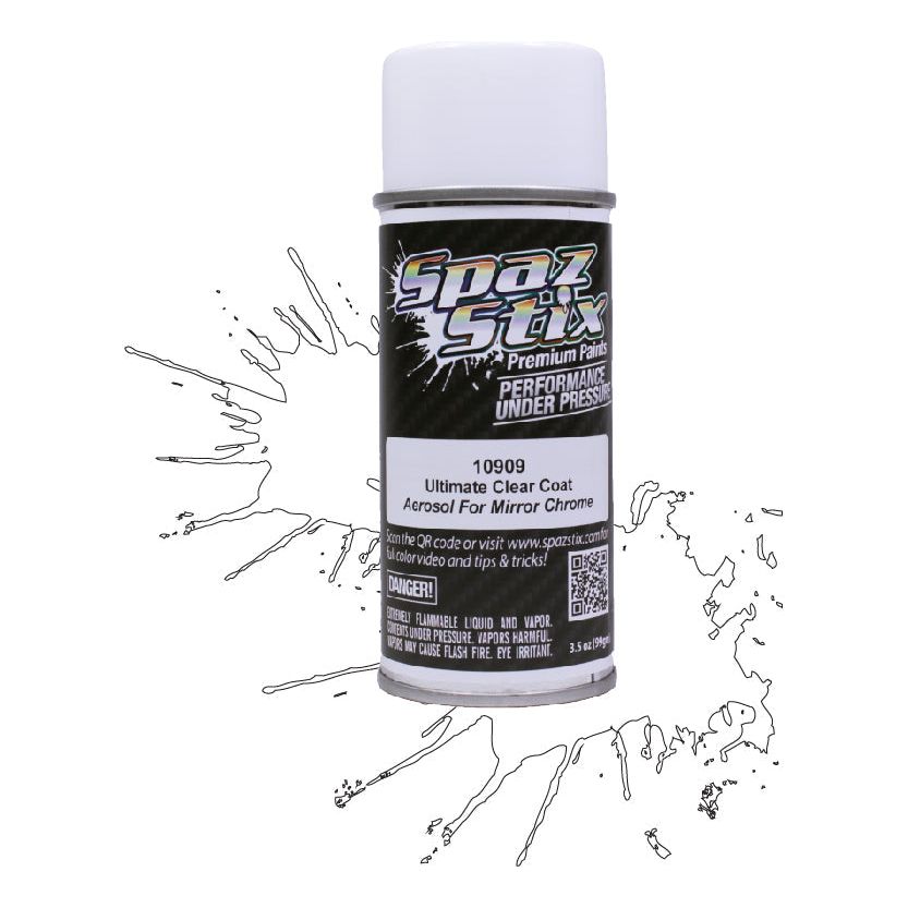 Spaz Stix - Ultimate Clear Coat for Mirror Chrome, Aerosol Paint, 3.5oz