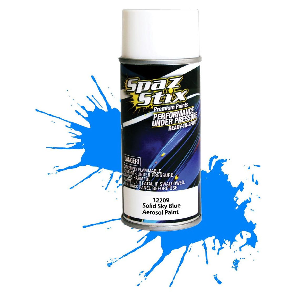 Spaz Stix Solid Sky Blue Paint, Aerosol 3.5oz 104ml Can SZX12209