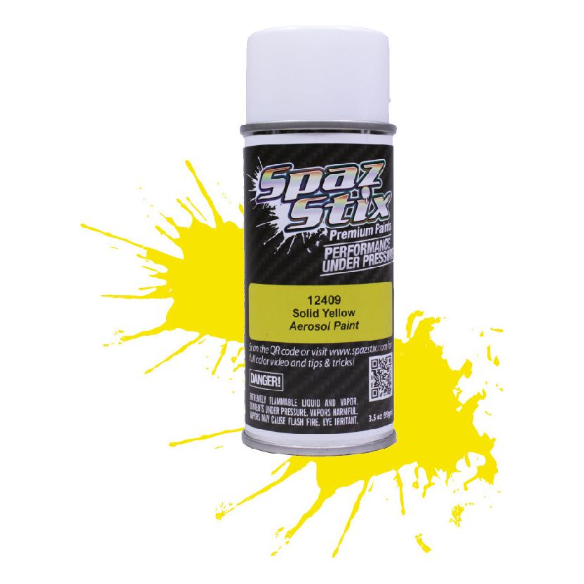 Spaz Stix Solid Yellow Paint, Aerosol 3.5oz 104ml Can SZX12409