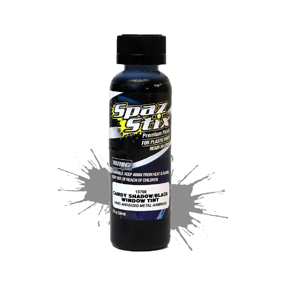 Spaz Stix Translucent Black Airbrush Ready Paint, for Window Tint/Drop Shadows, 2oz 59ml Bottle SZX15700