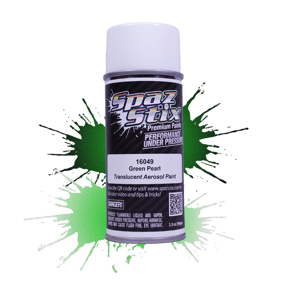 Spaz Stix Green Pearl Paint, Aerosol 3.5oz 104ml Can SZX16049