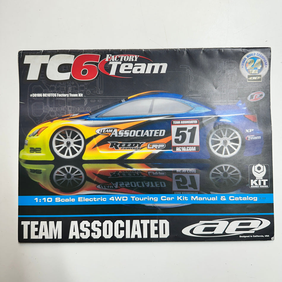 Team Associated TC6 30106 Manual Only Used [SD27 Scratch & Dent]