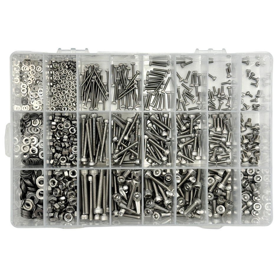 1000pcs Stainless Steel Screw Kit Hobby Grade Nuts Washers M2 M3 M4 for RC Car Boat