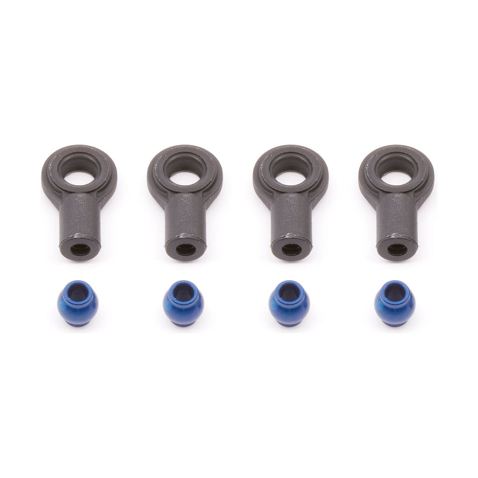 Team Associated FT Blue Aluminium Shock Pivot Balls with Eyelets 1777