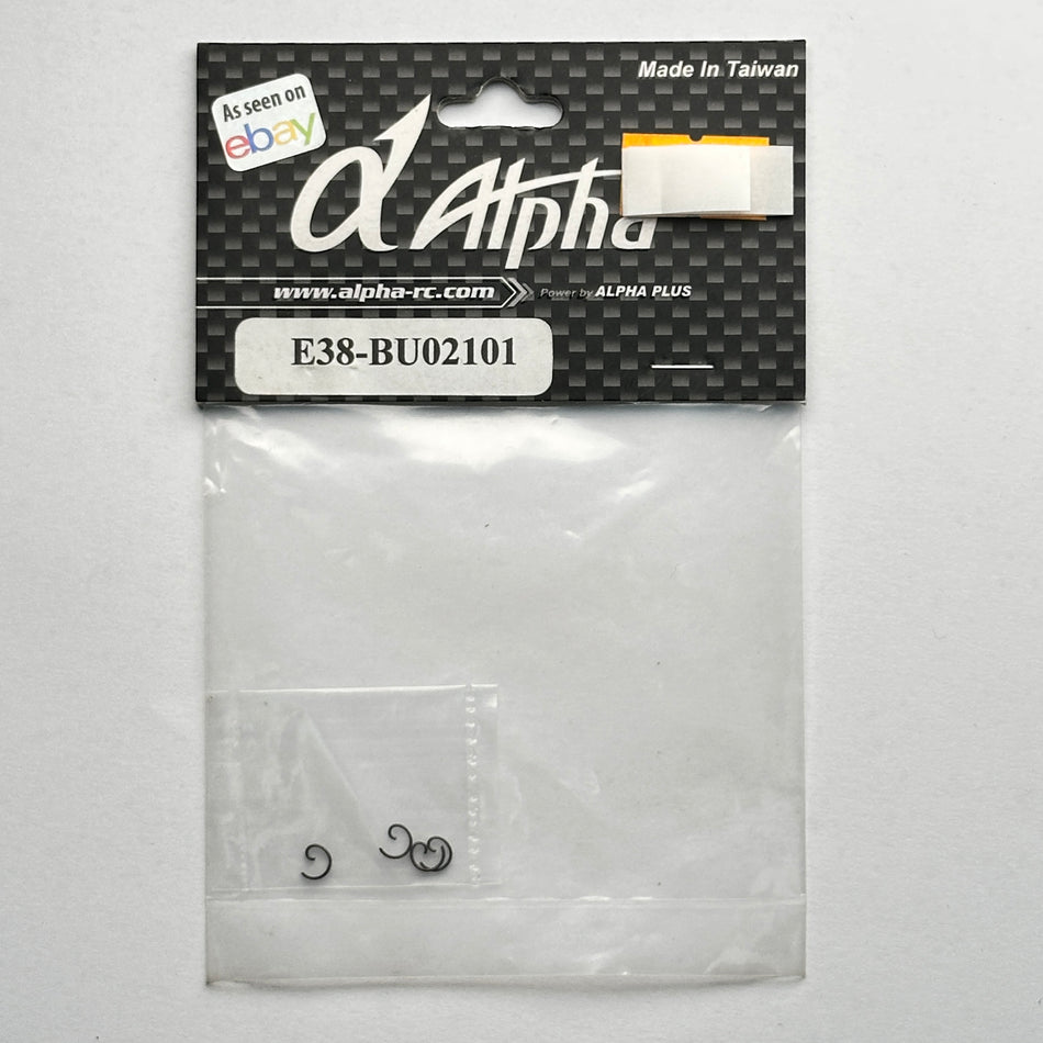 ALPHA E38-BU02101 PISTON PIN CLIPS (4PCS)-0.4MM Nitro Part [Scratch & Dent]