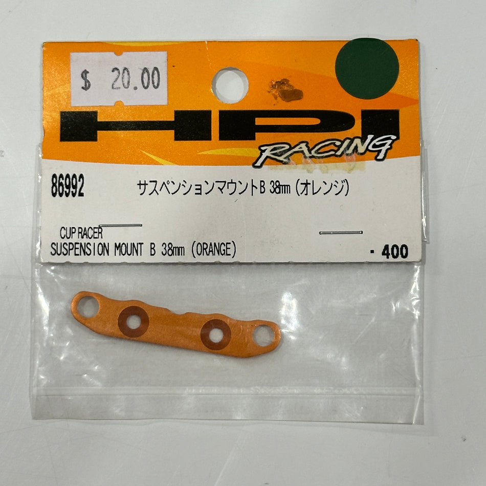 HPI 86992 Cup Racer Suspension Mount B 38mm Alloy Orange [Scratch & Dent]