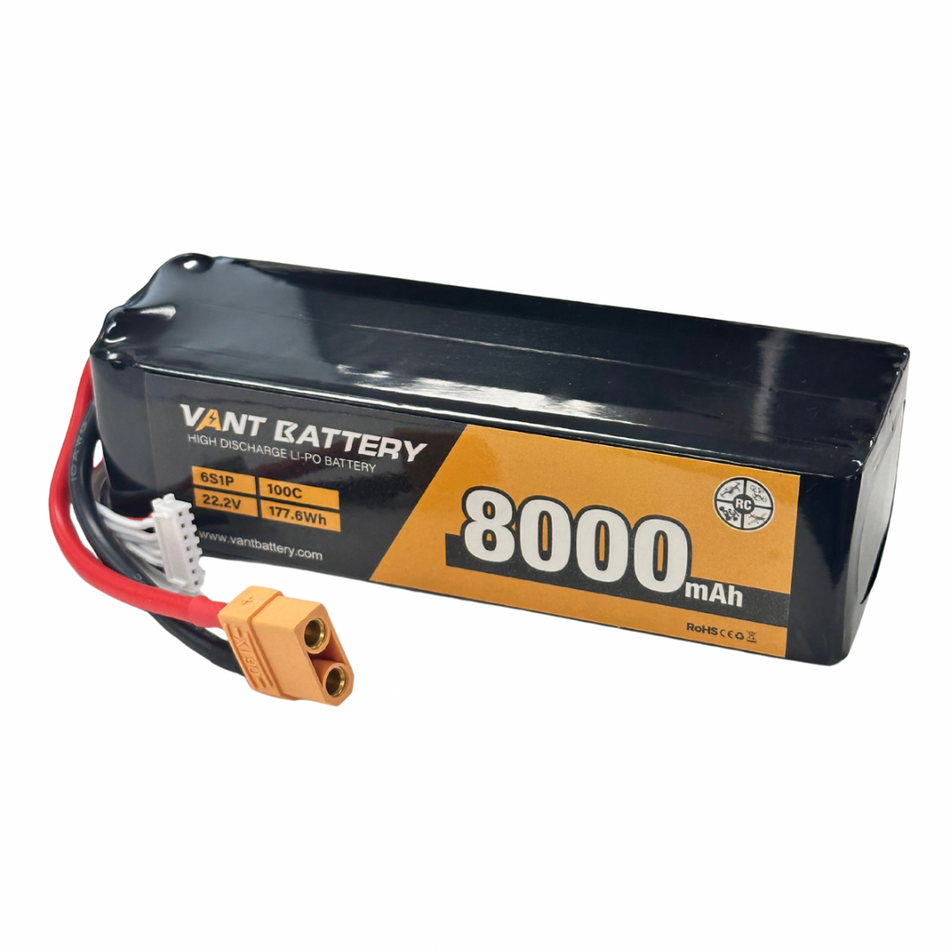 Vant LiPo 8000mAh 22.2V 100C 6S Soft Case w/ XT90 VAN8000-6S1P-100C