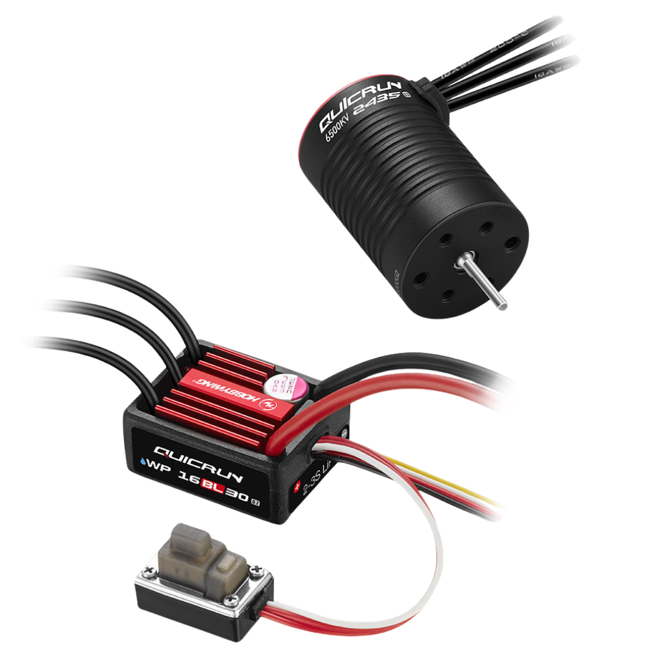 Hobbywing QuicRun WP16BL30 G2 ESC with 2435SL 6500kV G3 Motor Combo 38030003