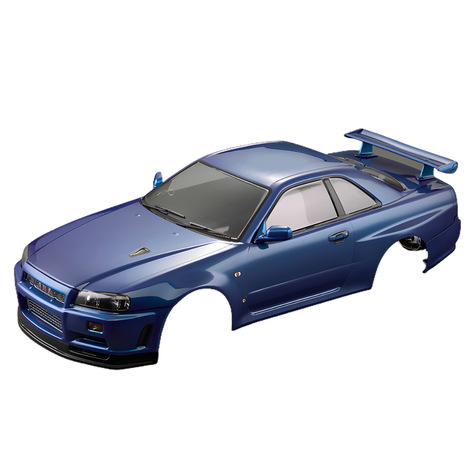 Killerbody Nissan Skyline BNR34 257mm Metallic Blue Body Shell 48716