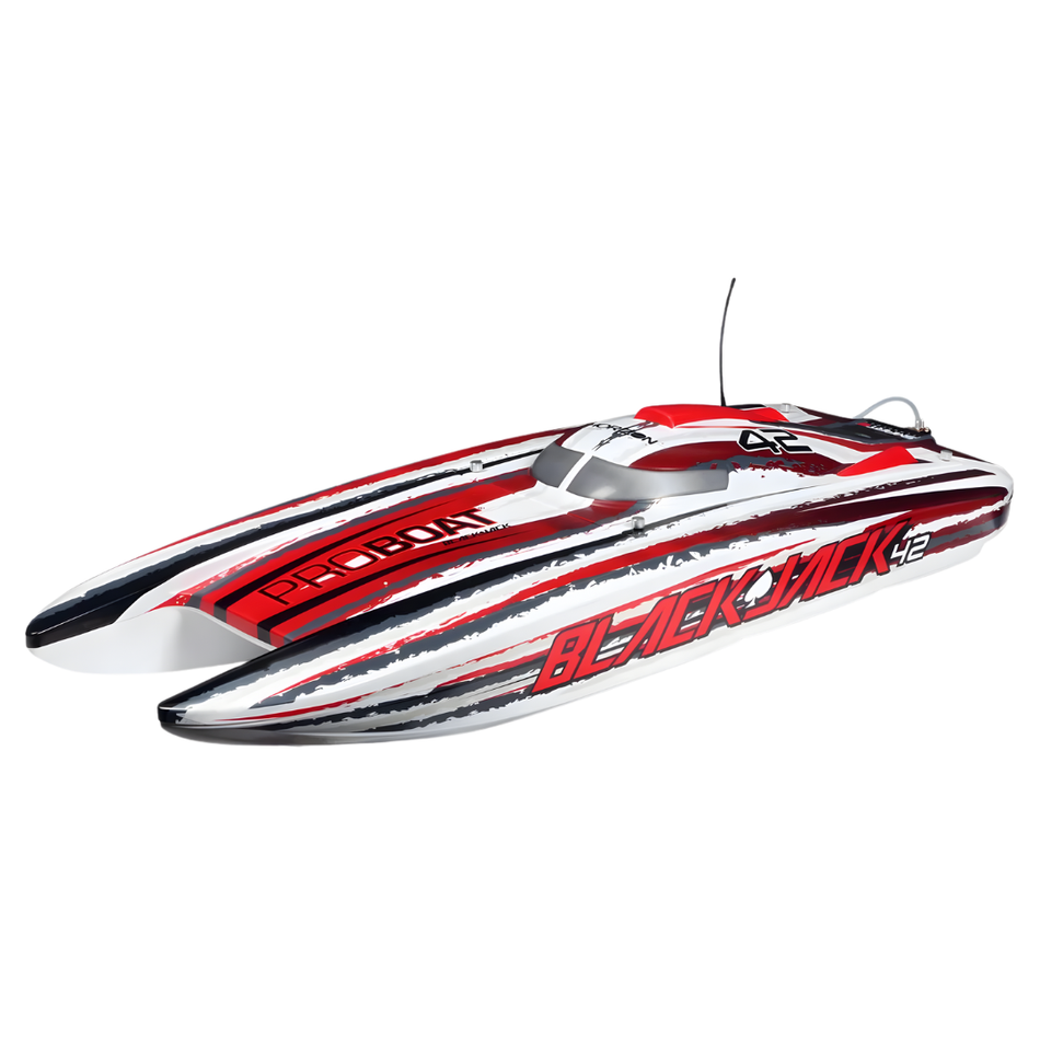 Pro Boat Blackjack 42in 8S Brushless RTR Catamaran White Red PRB08043T2