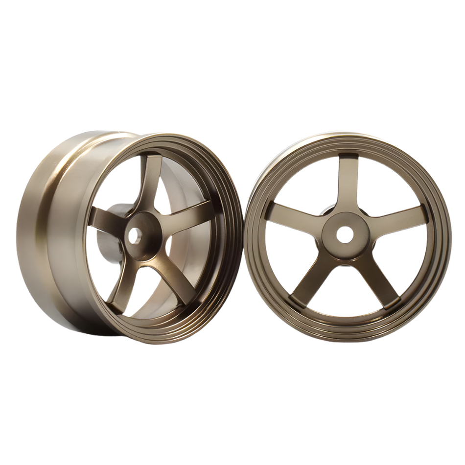 Reve D DP5 Drift Wheels Bronze 6mm Offset 1/10 RC 12mm Hex 2 Piece Set RWD-DP5B6
