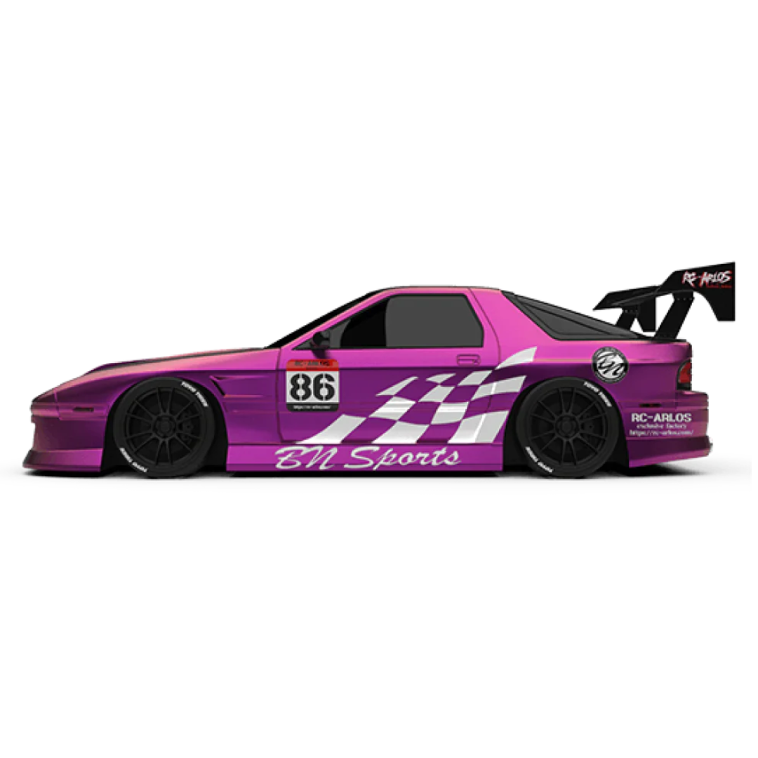 24KRC Mazda RX7 FC BN Sports Body Set Clear Unpainted 1/10 RC Body She ...
