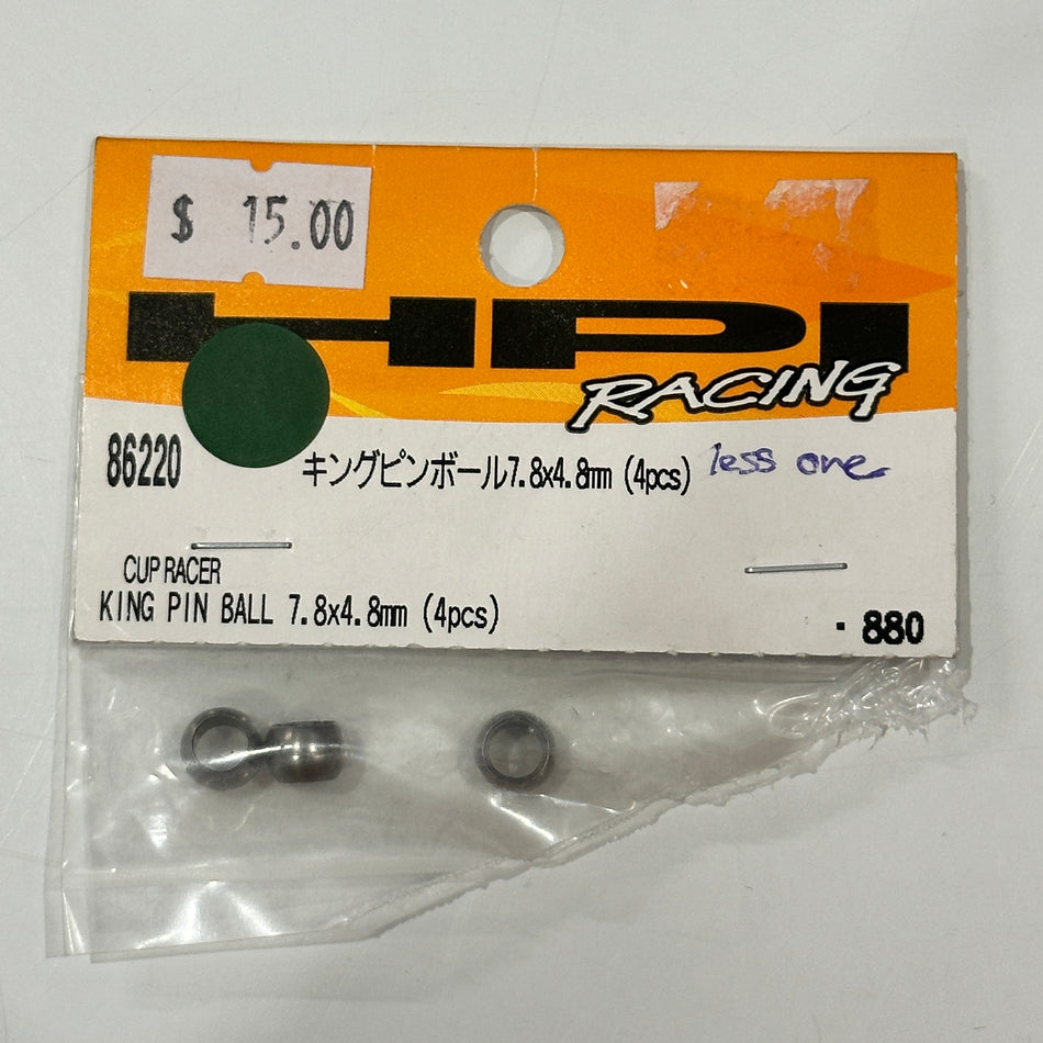 HPI 86220 Cup Racer King Pin Ball 7.8x4.8mm 3pcs incomplete [Scratch & Dent]
