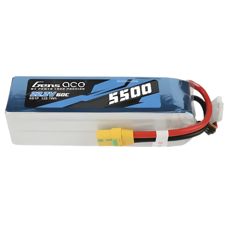 Gens Ace 6S 5500mAh 22.2V 60C Soft Case LiPo XT90-S GEA55006S60X9