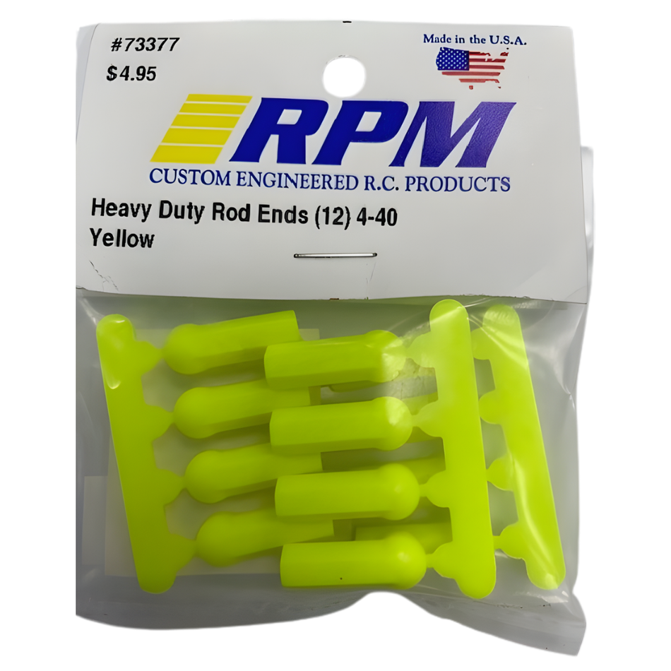 RPM Heavy Duty Rod Ends Yellow 4‑40 12pcs RPM73377