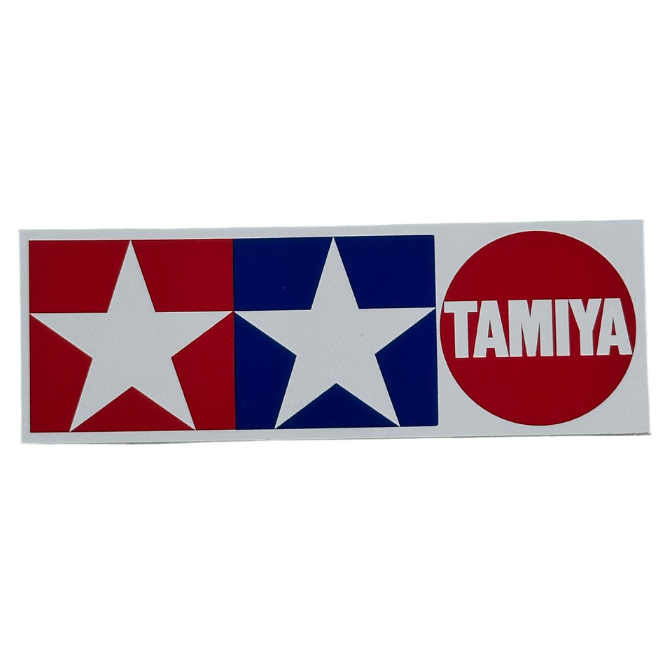 Tamiya RC Mini Decal Sticker 90x31mm Red Blue Stars Vintage Genuine
