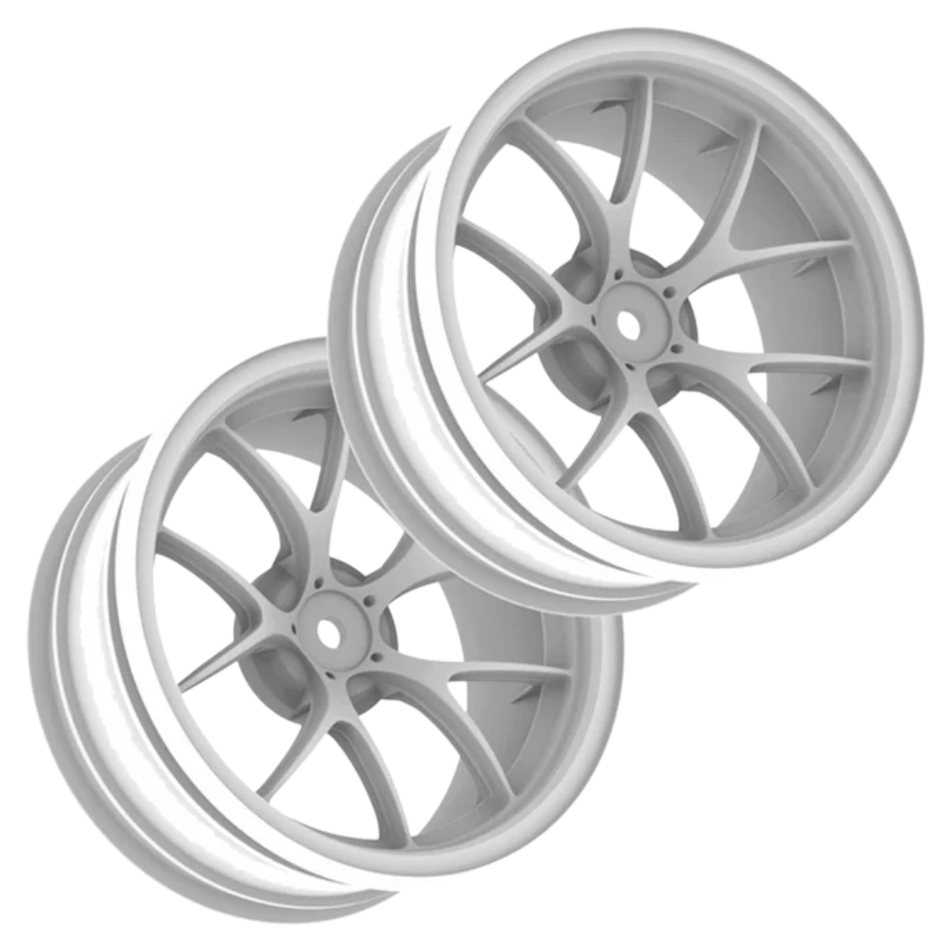 3Racing M6 Spoke Y Shape 6mm Offset Drift Wheel Set White SAK-D646