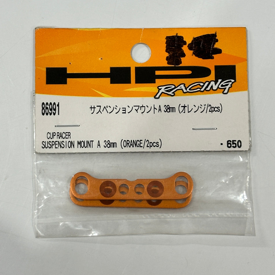 HPI 86991 Cup Racer Suspension Mount A 38mm 2pcs Orange Alloy [Scratch & Dent]