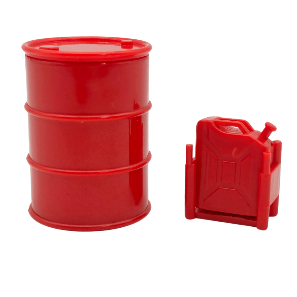 1/24 1/18 Scale Fuel Tank Jerry Can & Oil Drum for RC Crawler Red Colour