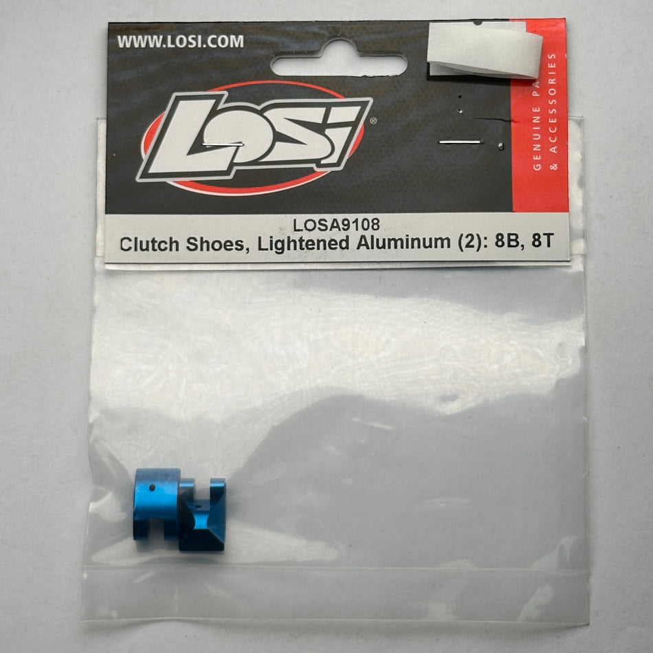 Losi LOSA9108 Clutch Shoes Lightened Alloy 2pcs 8B 8T Blue Nitro Part [Scratch & Dent]