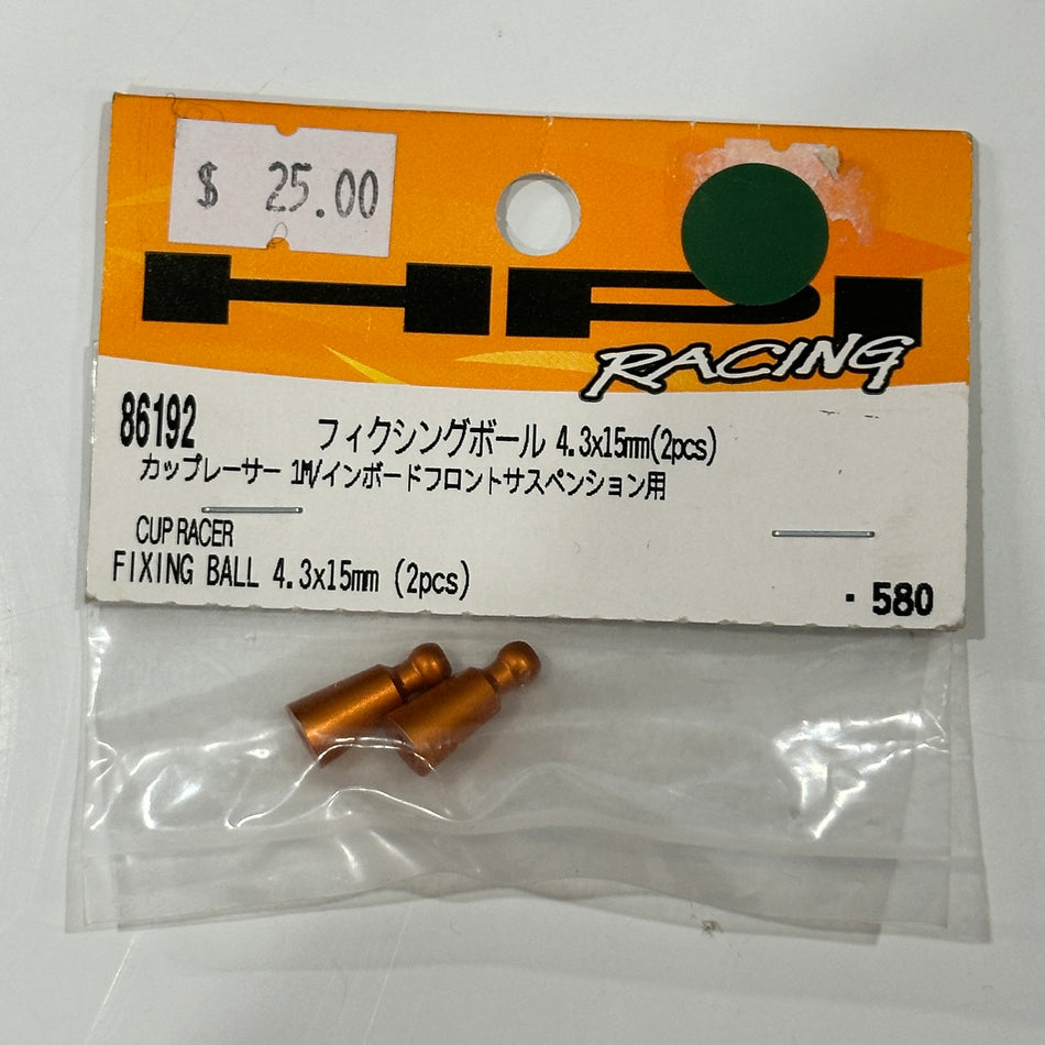 HPI 86192 Cup Racer Fixing Ball 4.3x15mm 2pcs Orange Alloy [Scratch & Dent]