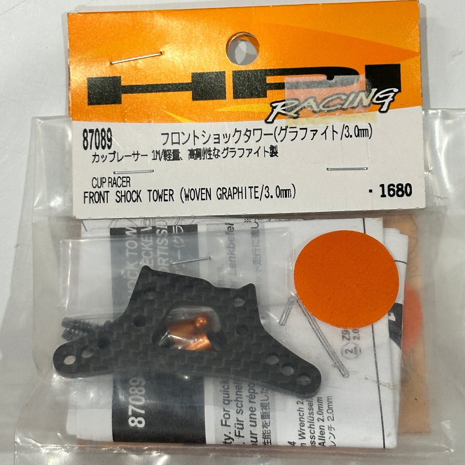 HPI 87089 Cup Racer Front Shock Tower Graphite 3.0mm [Scratch & Dent]