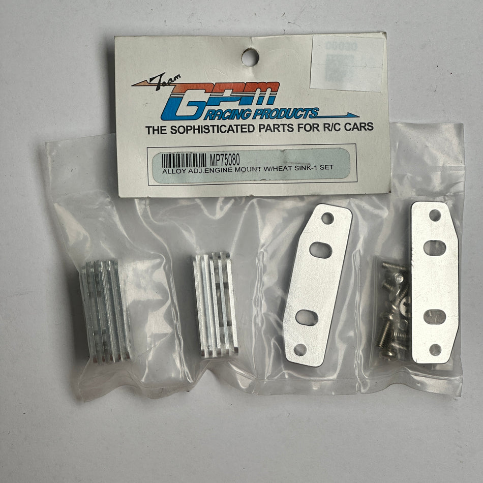 GPM MP75080 Kyosho Inferno MP 7.5 Option Alloy Adjustable Engine Mount With Heat Sink & Screws & E-clips 4pcs set