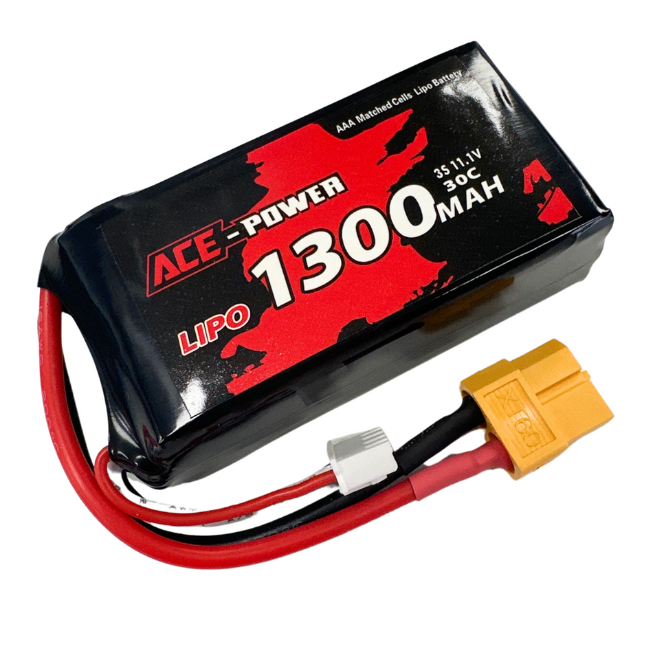 ACE Power 1300mAh 3S 11.1V 30C LiPo Battery with XT60 Connector