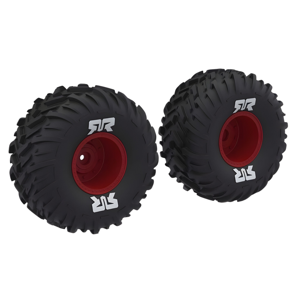 ARRMA dBoots Cut Chevron MT Tyres Red 14mm Hex Glued Set ARA-2574