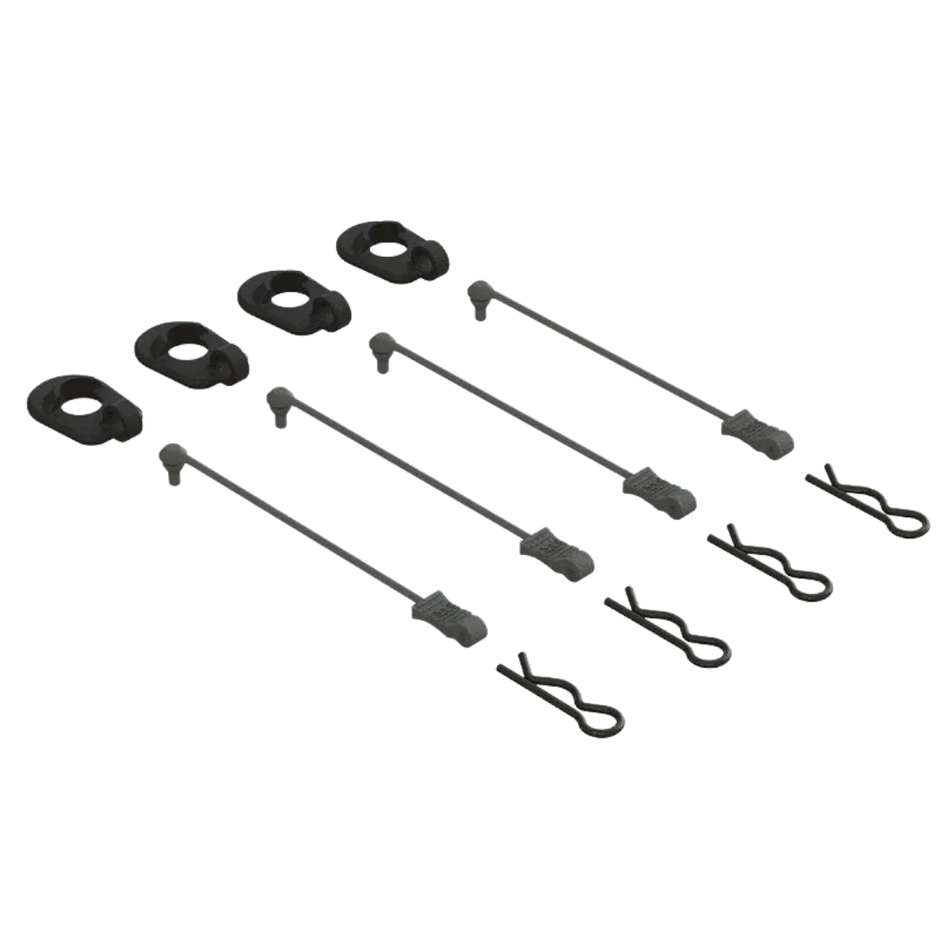 ARRMA Body Clip Retainers 1/5 Scale Black Set ARA390294