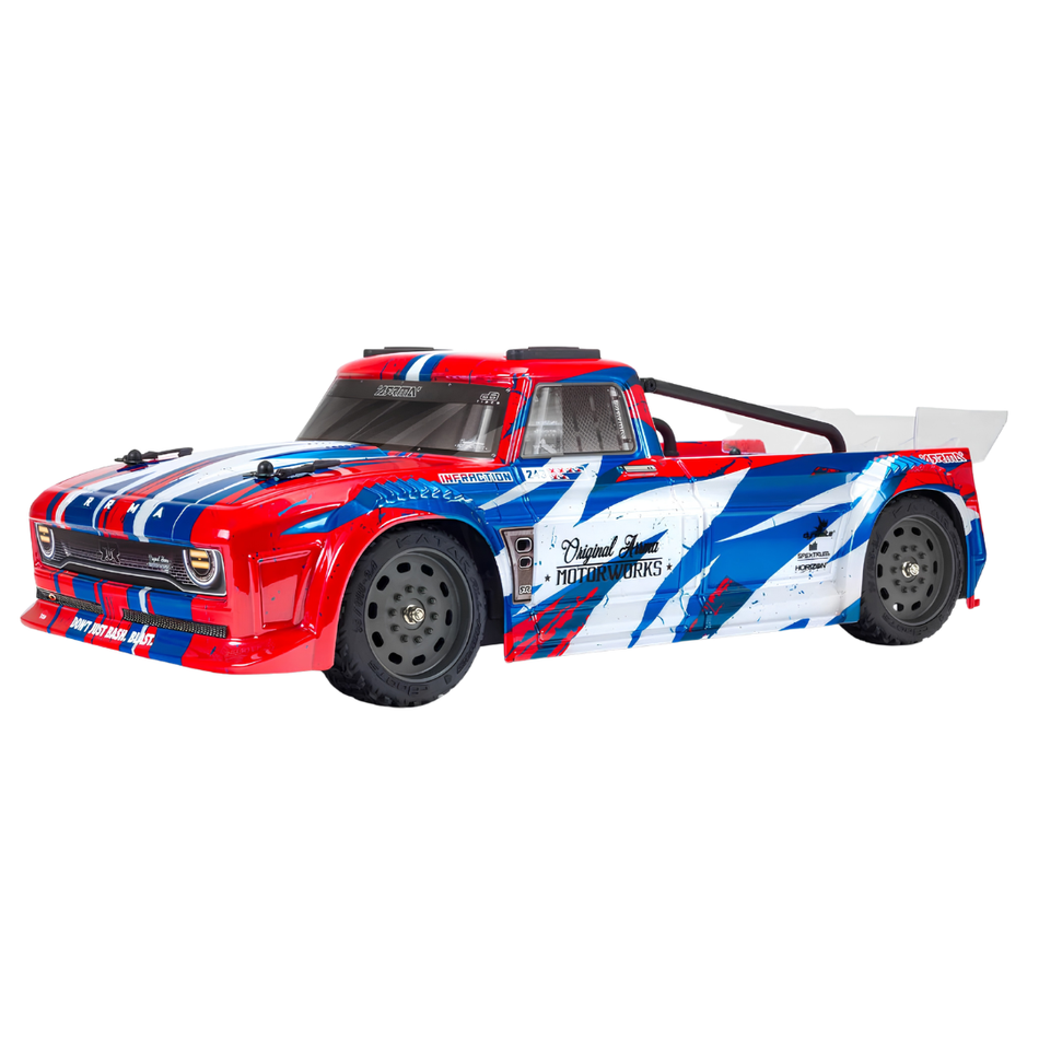 ARRMA Infraction 4X4 MEGA 1/8 RTR RC Speed Truck Red Blue ARA4215V3IT1