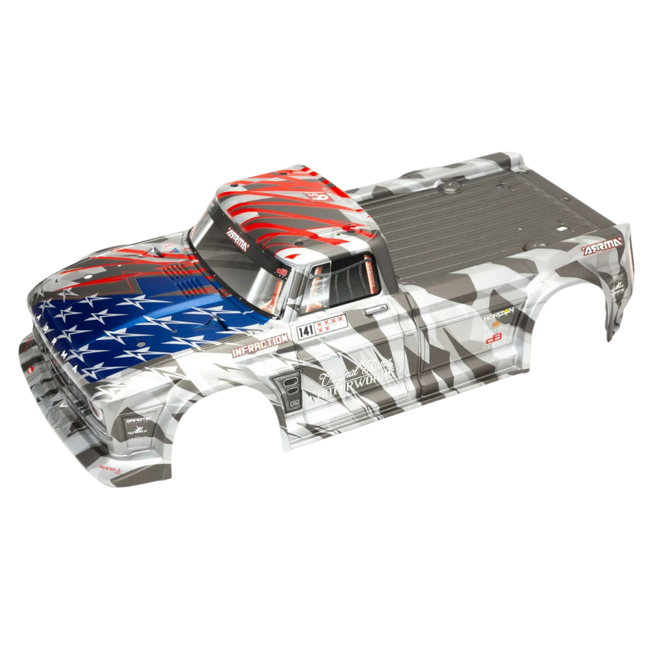 ARRMA Infraction 6S BLX Painted Body Silver Red 1/7 AR410006