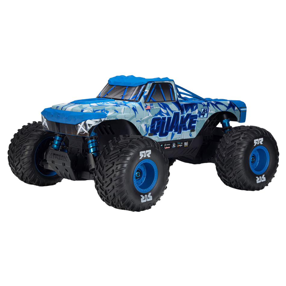 ARRMA QUAKE 4S DSC RC Monster Truck 1/8 Brushless 4WD RTR White/Blue ARA4437T2