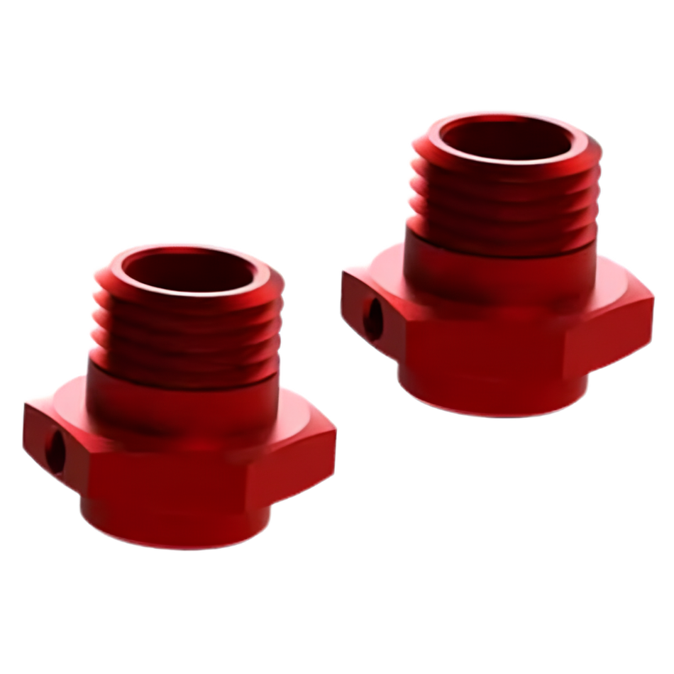 ARRMA Wheel Hex Aluminium 17mm 16.5mm Thick Red Upgrade Pair ARAC9416