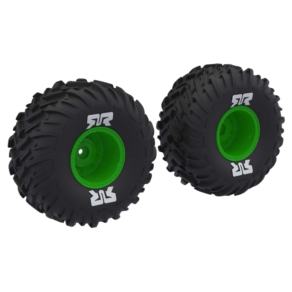 ARRMA dBoots Cut Chevron MT Tyre Set Glued Green 14mm Hex 2575