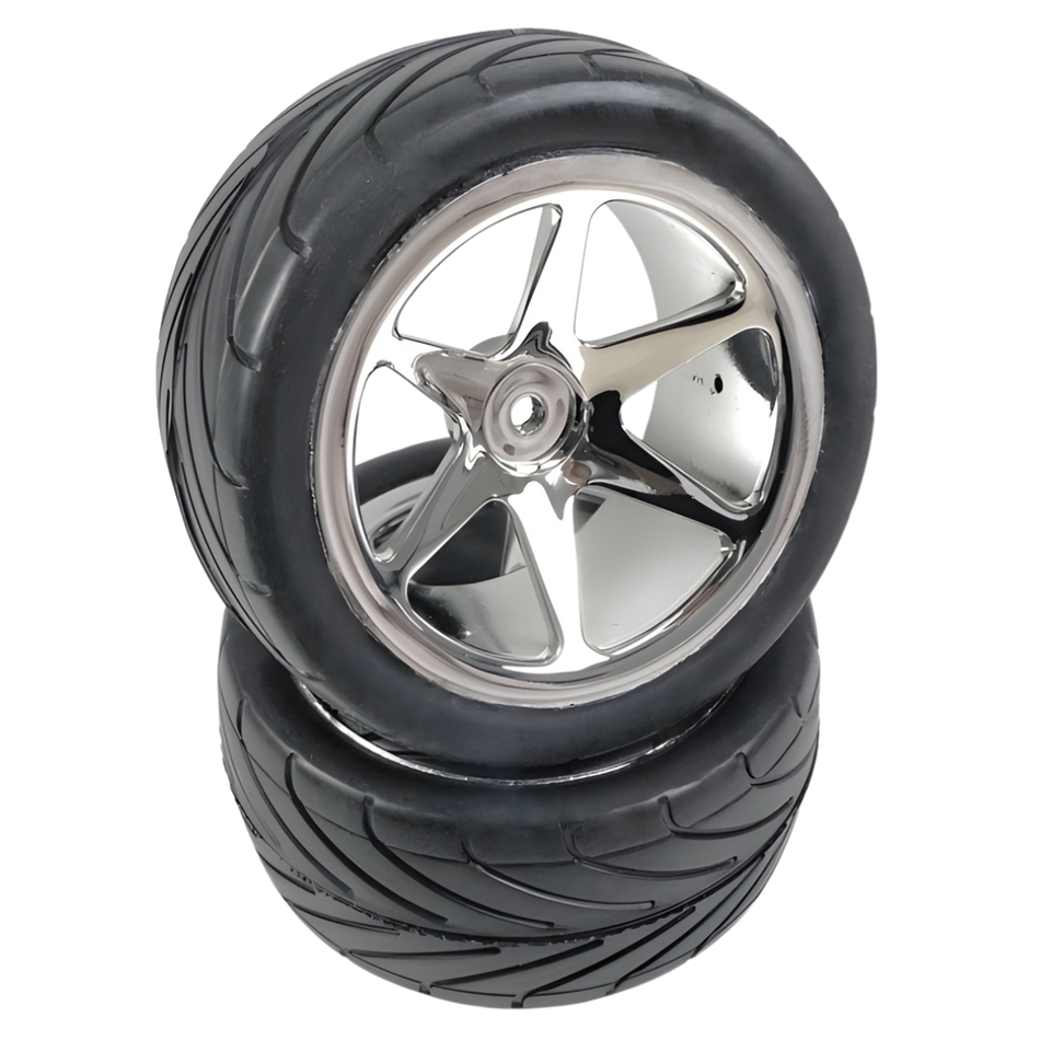 Absima 1/10 Buggy Rear Wheel Set Chrome 6 Spoke Street 2pcs AB2500021