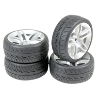 Absima 1/10 Onroad Wheel Set 10 Spoke Profile Silver 4pcs AB2510005