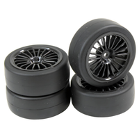 Absima 1/10 Onroad Wheel Set 20 Spoke Slick Black 4pcs AB2510001