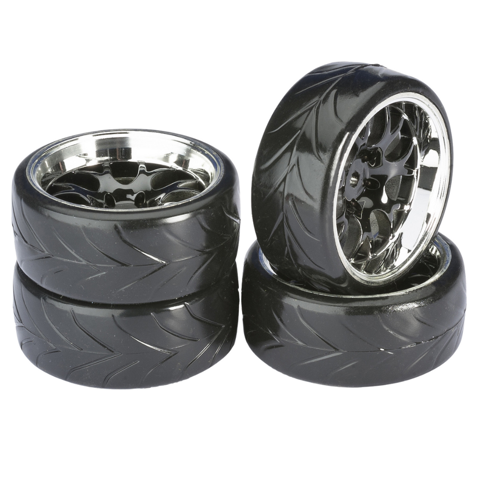 Absima Wheel Set Drift LP Comb Profile A Black Chrome 1:10 AB2510040