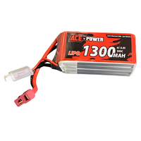 Ace Power 1300mAh 4S 14.8V 30C LiPo Battery Soft Case Deans ACE1300SC304DEAN