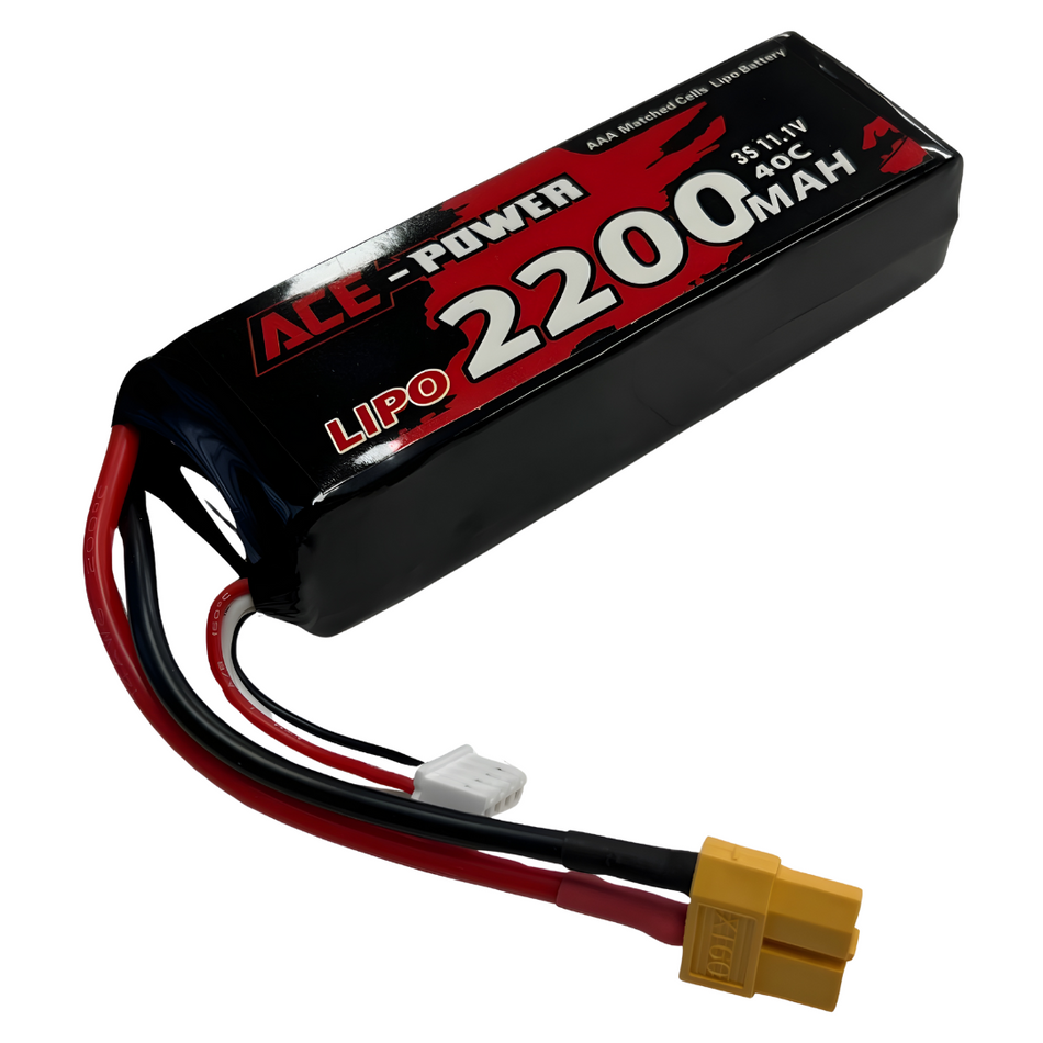 Ace Power 2200mAh 3S 11.1V 40C Lipo Battery w/ XT60 Connector