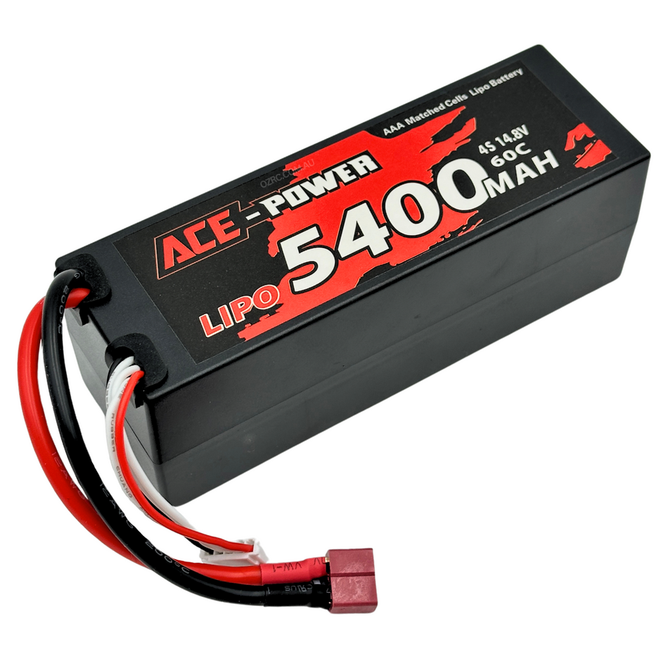 Ace Power 5400mAh 14.8v 4s Hard Case 60c w/ Deans Connector ACE5400HC604DEAN