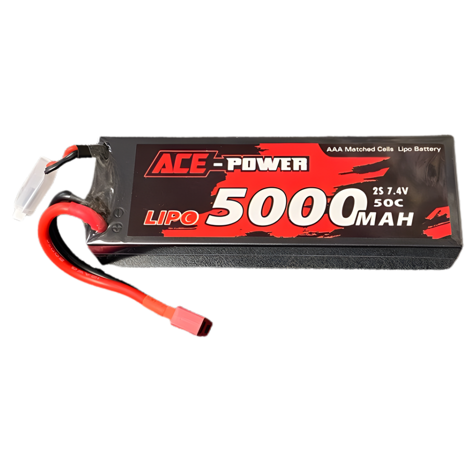 Ace Power 7.4V 5000mAh 2S 50C LiPo Battery Deans Plug ACE5000HC502SDEAN