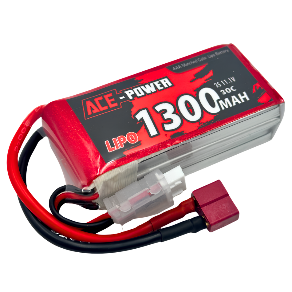 Ace Power 1300mAh 3S 30C 11.1V LiPo Battery Deans ACE1300SC303SDEAN