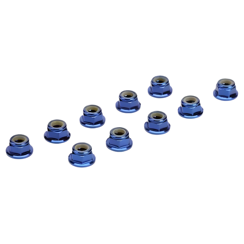 Alpha M5 Aluminium Flange Nut 10pcs (Blue) ALP-MP05-220401